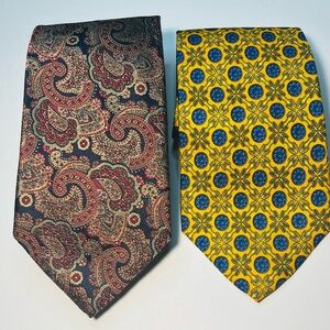 Lot of 2 Desantis Collection Ties Neckties 100% silk Made in Italy